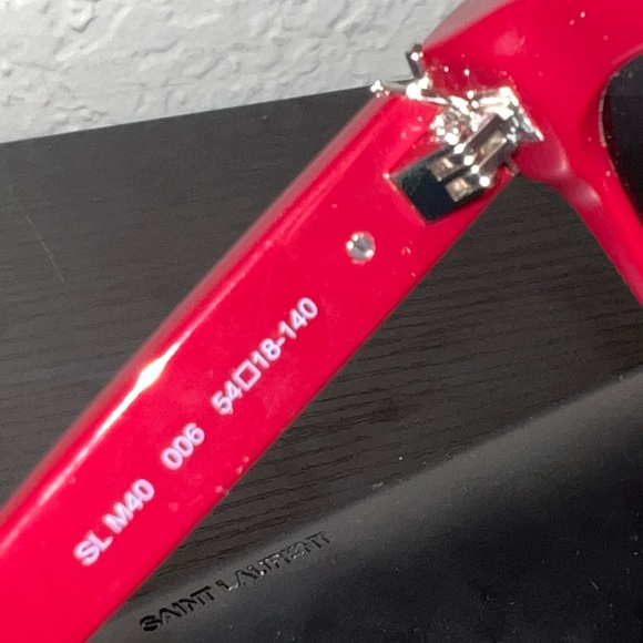 Saint Laurent Burgundy Sunglasses - Picture 6 of 8